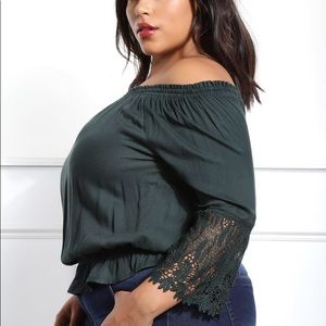 Plus size off the shoulder tab